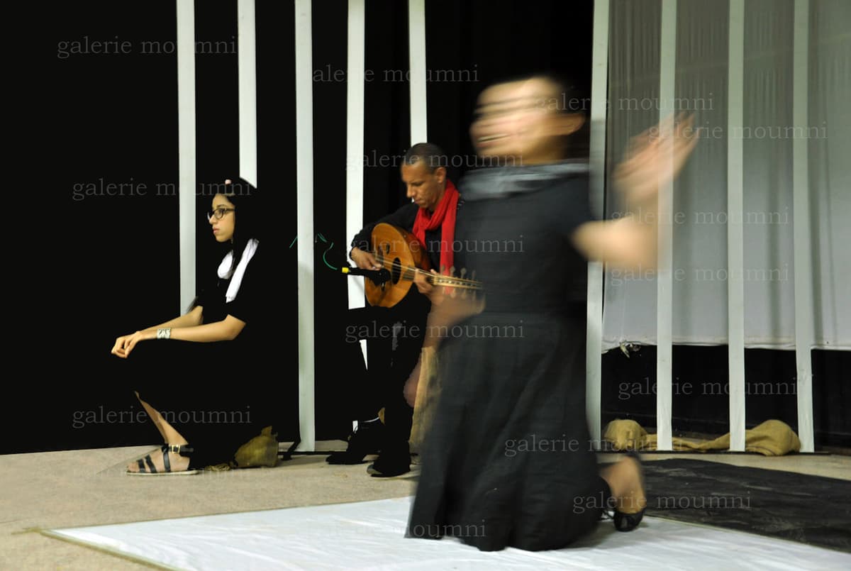 A stage scene featuring an artistic blur effect.